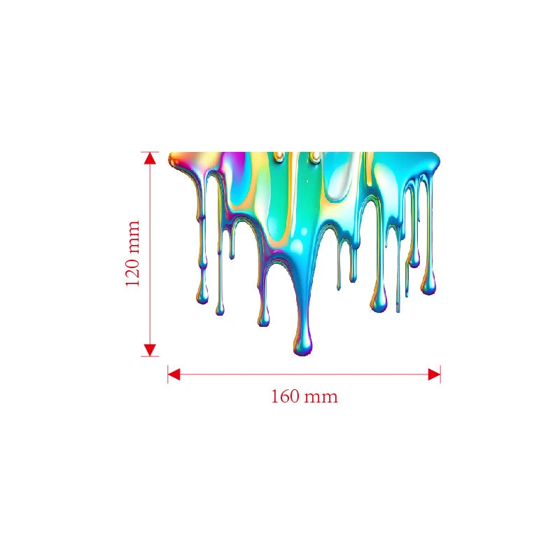Reflective Vinyl Car Decal Featuring Dopamine Coloured Fluid Paint; Suitable for Bumpers or Side Body Oasis Select 02