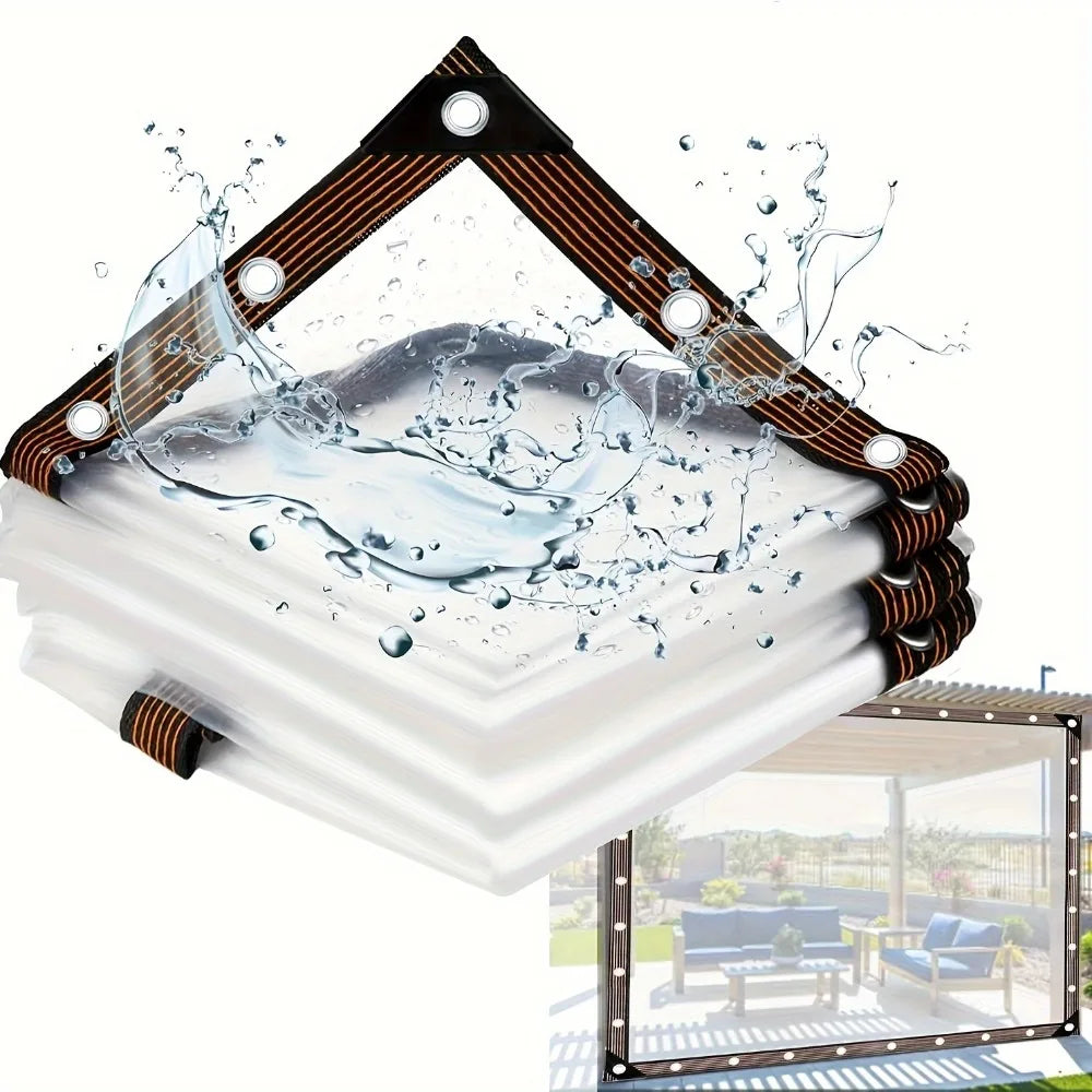 Clear Tarps Heavy Duty PVC Transparent Tarp w/Zipper Waterproof Windproof Anti-Tear for Greenhouse Patio Garden Garage Chicken Oasis Select