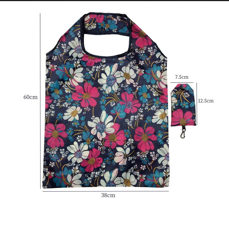 Fashion Printing Foldable Eco-Friendly Shopping Bag Tote Folding Pouch Handbags Convenient Large-Capacity For Travel Grocery Bag Oasis Select