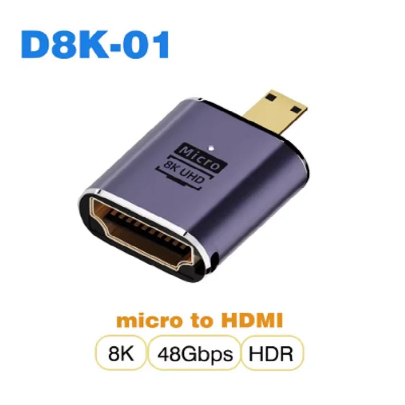 8K HDMI2 1 Cable Adapter Micro Mini Hdmi 2 Converter 48Gpbs 8K60HZ