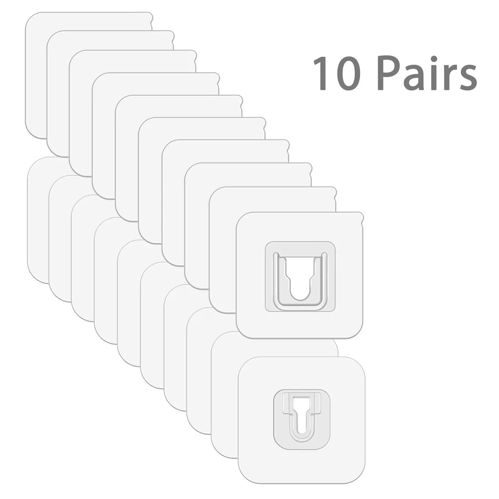 10 Pairs Strong Sticky Hung Double Sided Patch Hook Buckle Transparent Adhesive Wall Hooks Cup Sucker Oasis Select 10 Pairs