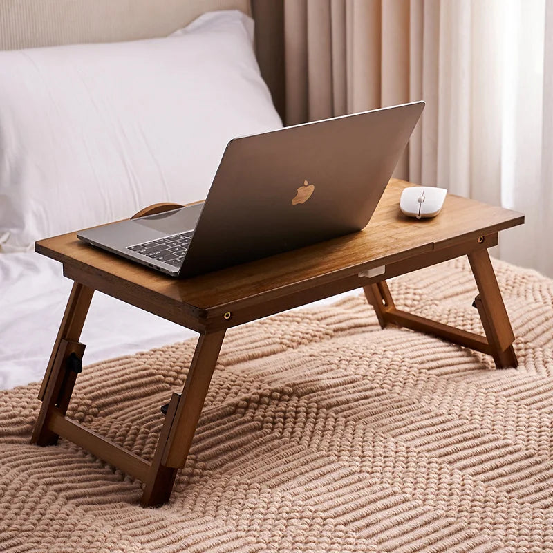 Installation-free folding bed upper table solid wood computer table bedroom home study table notebook bay window bed small table Oasis Select