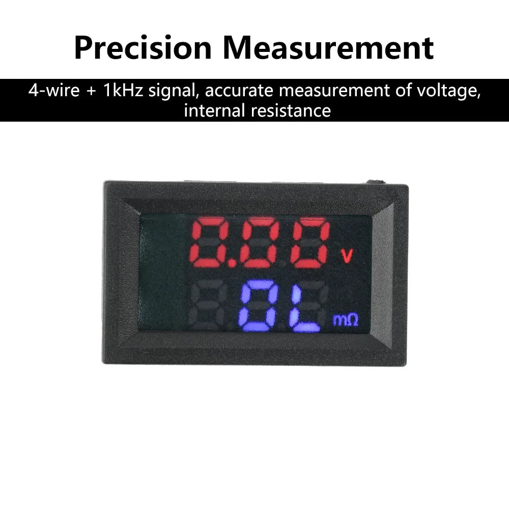DC 4-12V VR452 Internal Resistance Tester 0.56-inch Dual Digital Battery Voltage Internal Resistance Tester Red Blue Display Oasis Select