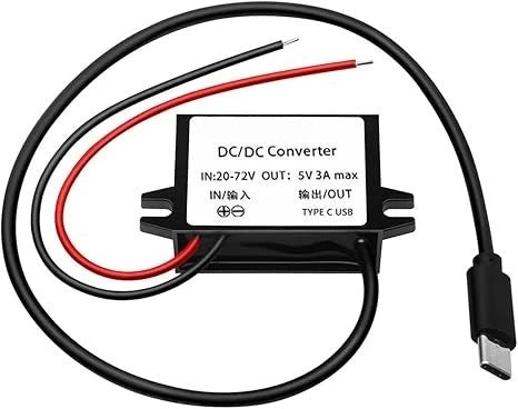 DC/DC 20-72V To 5V 3A 15W USB Converter With USB Output Power Adapter Converter Voltage Buck Regulator Waterproof Transformer Oasis Select Type-C 20-72V 5V 3A