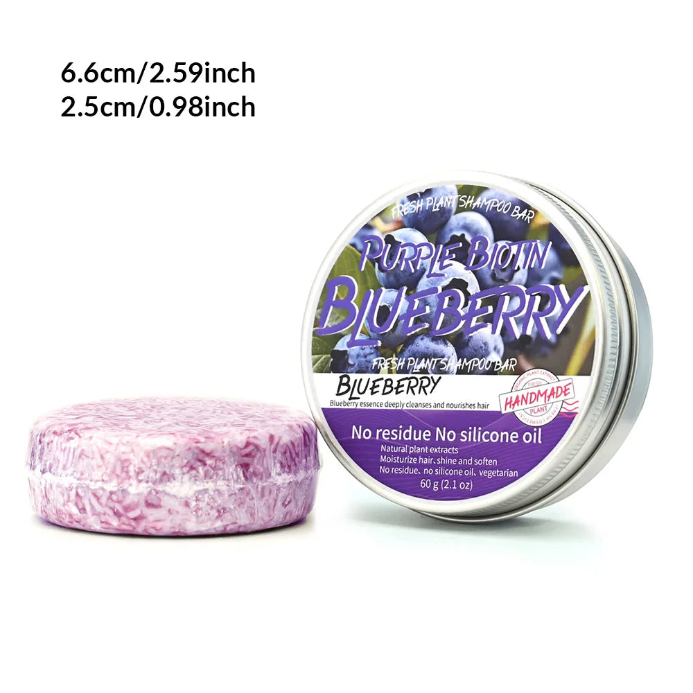Blueberry Herbal Solid Shampoo Bar – Organic Handmade 60g