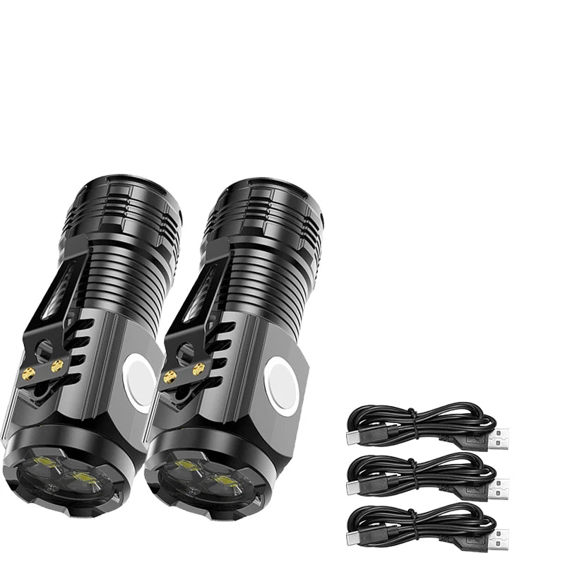 Mini LED Flashlight Type-C Rechargeable | 5 Modes & Pen Clip