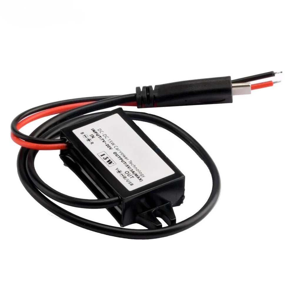 12V24V to 5V 3A Power Supply Module Male Female USB Adapter Mini USB Micro USB Adapter DC-DC Step Down Buck Converter for Car Oasis Select Type-C 12V24V 5V3A