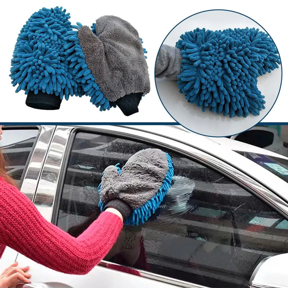 Double-Sided Chenille Microfiber Car Wash Mitt Glove 1-2 Pcs Car Wash Mitt Oasis Select