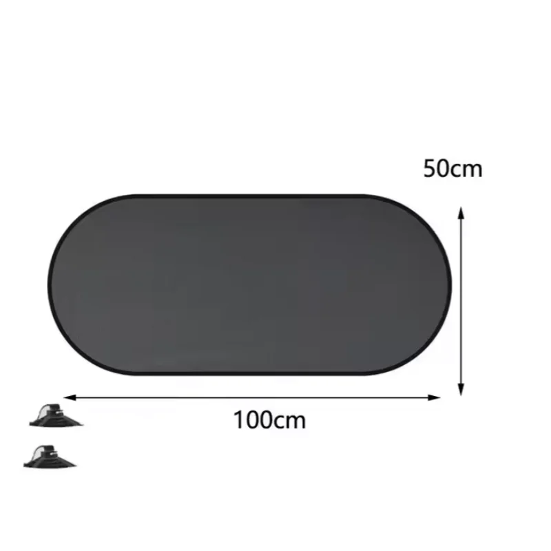 Car Sun Shade UV Protection Folding Auto Rear Window Sunshade 100x50cm Universal Mesh Back Window Visor with Suction Cups Oasis Select BLACK