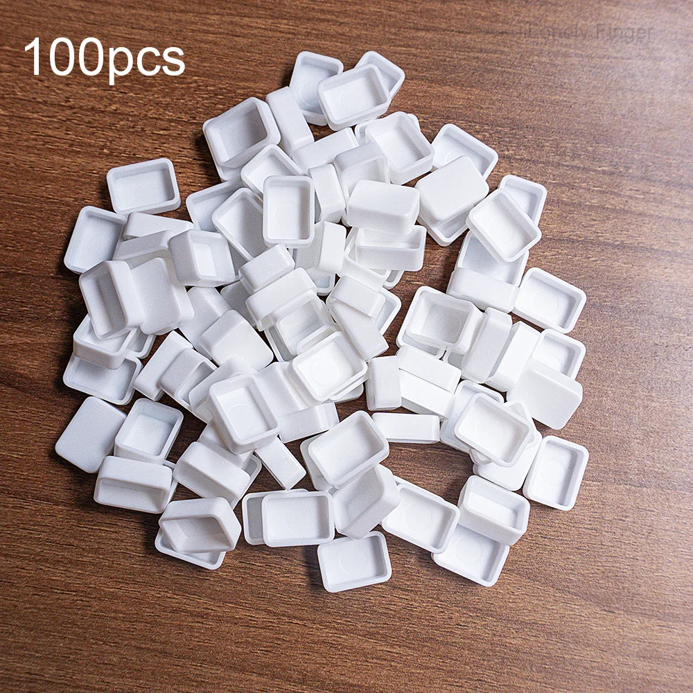 50/100pcs Plastic 0.5ml Empty Watercolor Paint Pans for Acrylic, Oil, Watercolor, Gouache Paints Oasis Select 100pcs Long White