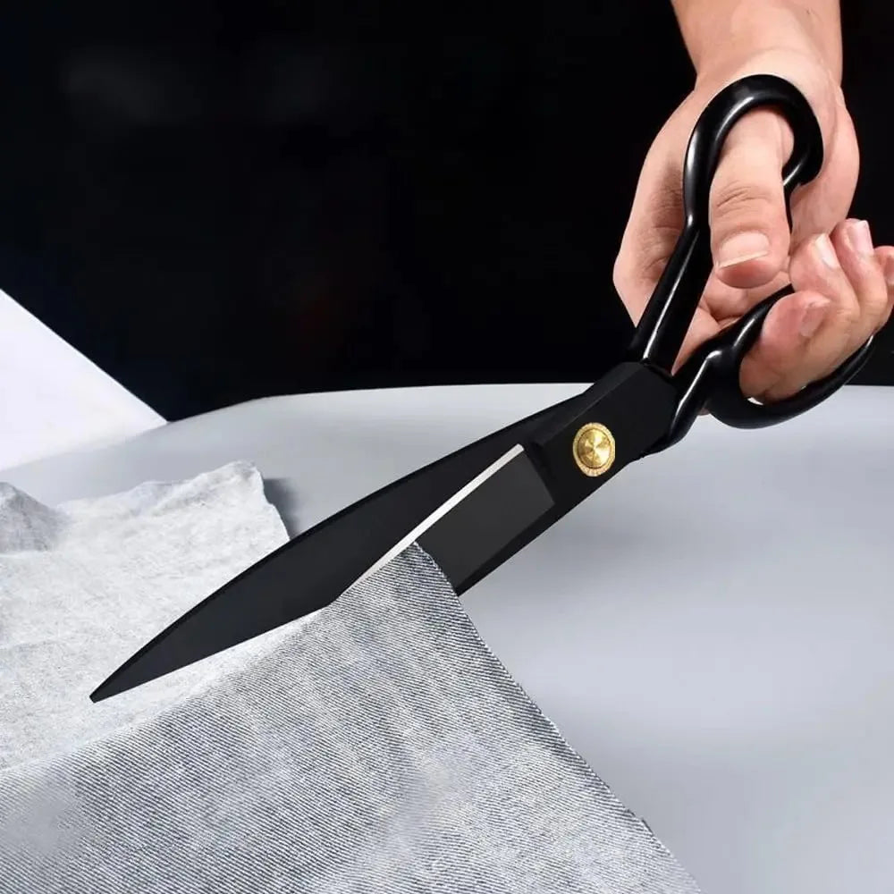 8 Inch Black Blade Tailor Scissors with Sheath, Professional Fabric Sewing Shears for Cloth Leather Cutting Oasis Select