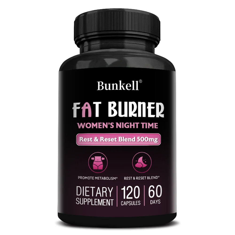 Women's Night Fat Burner – Belly Fat & Sleep Support Supplement Night Fat Burner Oasis Select 120 count-1 bottle