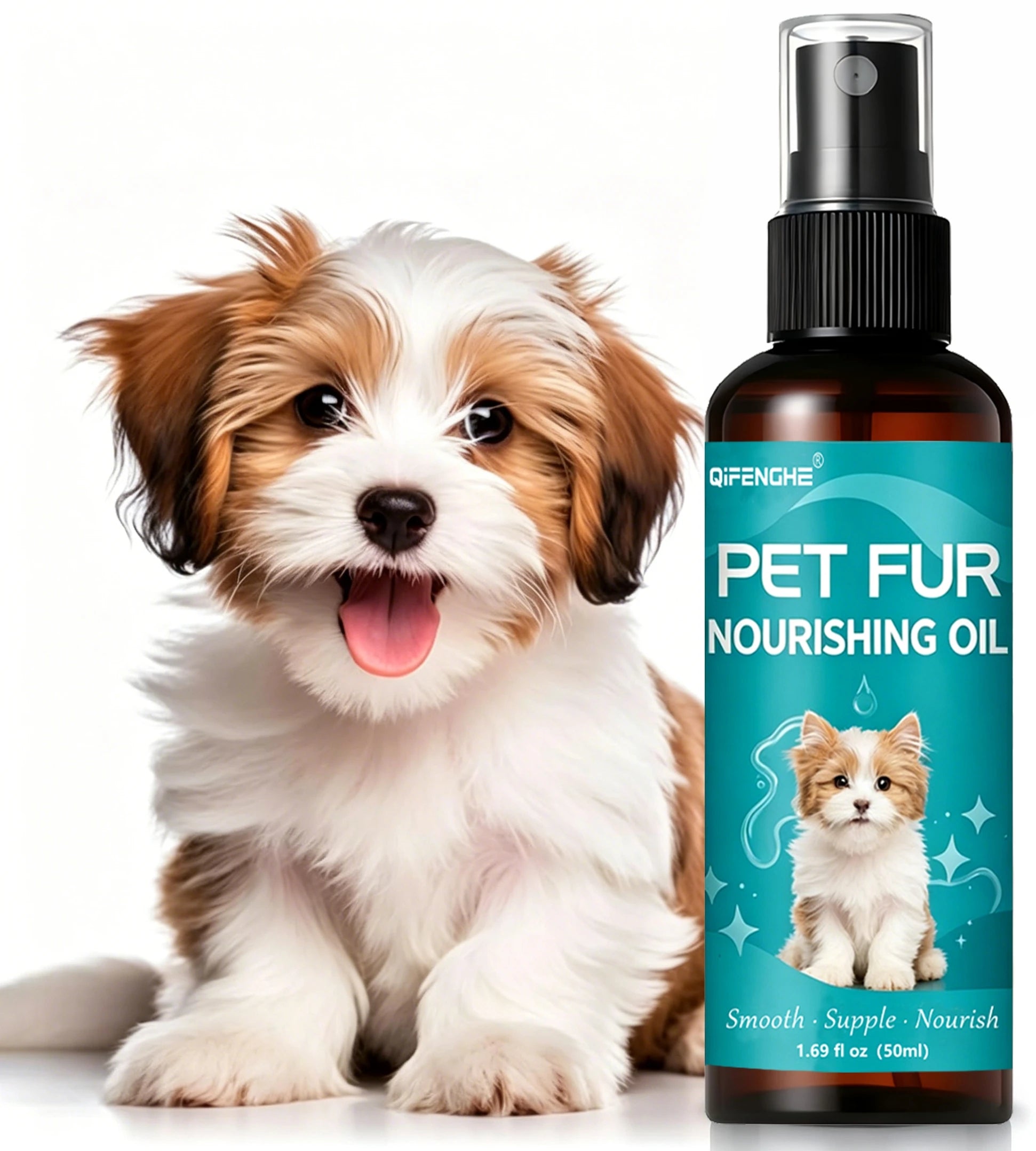 Pet Coat Care Spray Oil 50ml – Shiny, Smooth Fur for Dogs & Cats