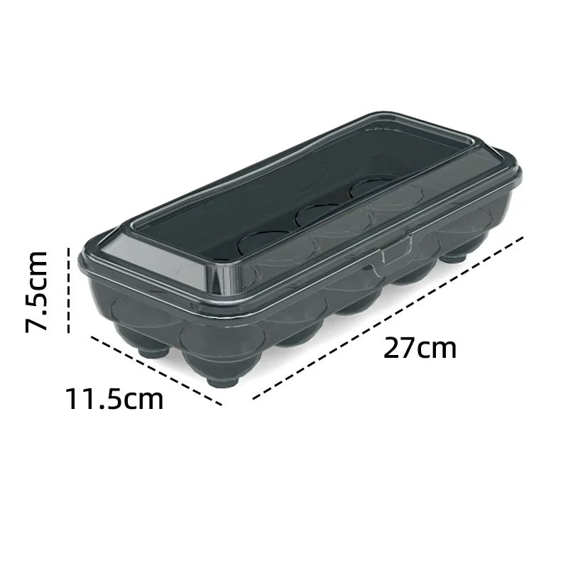 Stackable Egg Storage Box with Lid – 10 & 15 Grid Egg Tray