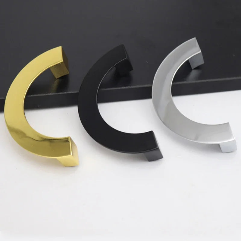 European Modern Minimalist Semi-Circular Knob Zinc Alloy Cabinet Drawer Shoe Door Pull Furniture Handle Oasis Select