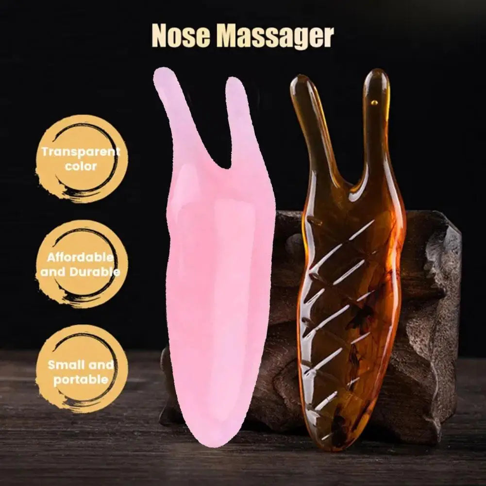 Resin Face Lifting Stone Guasha Scraping Facial Gouache Y-shaped Fork Massage Plate Nose Massage Trigger Point Nose Massager Oasis Select