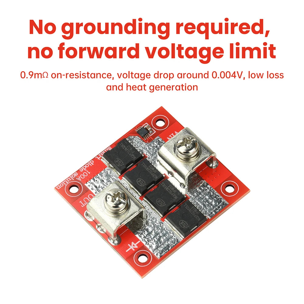 100A High Current Ideal Diode Module Solar Controller Anti-reverse Charging Anti-Reverse Current Protection Oasis Select
