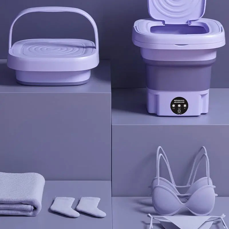 8L Foldable Washing Machine Portable Socks Underwear Panties Retractable Household Washing Machine 3 Models With Spinning Dry Oasis Select