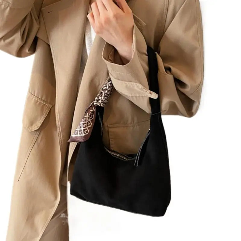 Retro PU Leather Hobo Shoulder Bag with Silk Scarf | Women