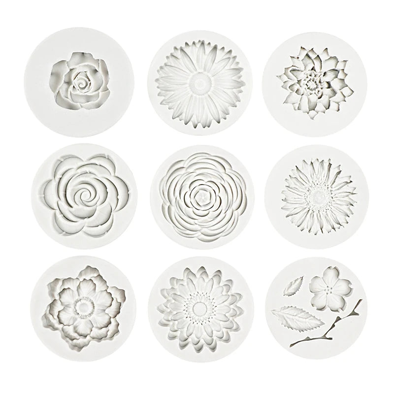 Silicone Fondant Cake Mold Rose Peach Blossom Flower Shaped Baking Chocolate Decorative Mould for Pastries 15-71 Oasis Select