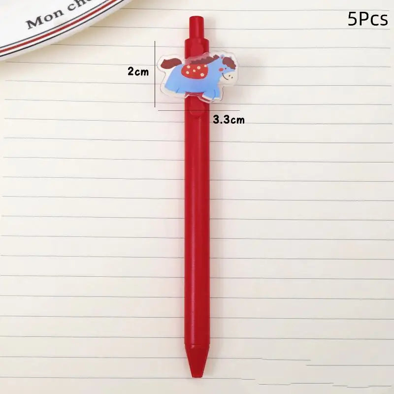 5/6Pcs Cute Pony Neutral Pen Acrylic Decorative Gel Pen Quick Drying Neutral Pen Student Stationery Office Stationery Supplies Oasis Select A2