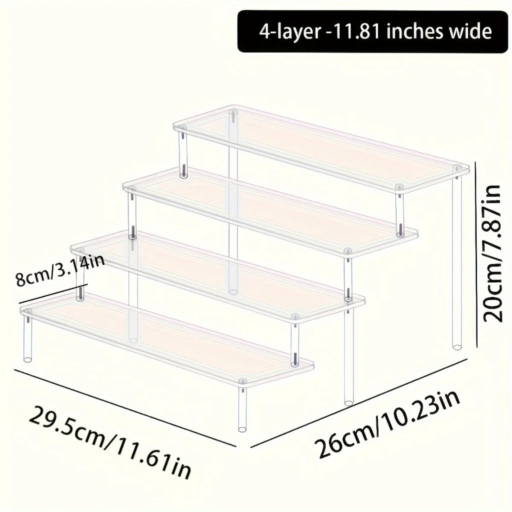 1pc Multifunctional Acrylic Transparent Stepped Cake Stand Paper Cup Cake Dessert Display Stand Suitable for Parties Oasis Select 4layer- Transparent