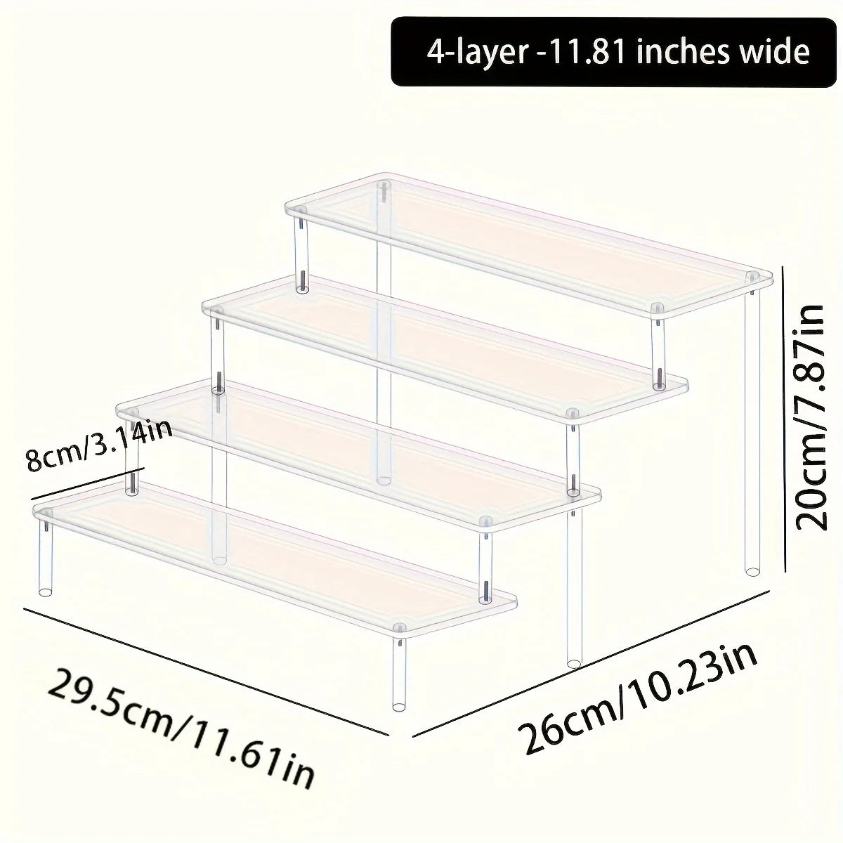 1pc Multifunctional Acrylic Transparent Stepped Cake Stand Paper Cup Cake Dessert Display Stand Suitable for Parties Oasis Select 4layer- Transparent