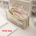 Transparent PVC Pencil Case, 6 Layer Large Capacity Stationery Bag - High Appearance School Organizer, Multifunctional Storage Oasis Select WHITE