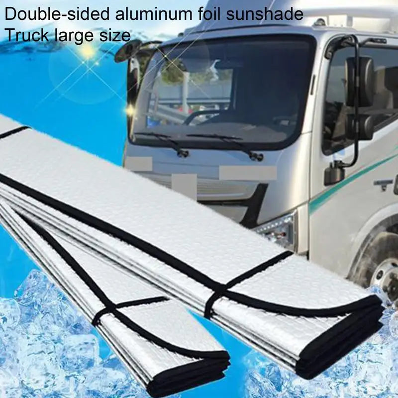 Car Windshield Cover Truck Windscreen Foldable Sun Shade Cover Suction Cup Front Heat Block Sun Protection for Truck 220x70cm Oasis Select