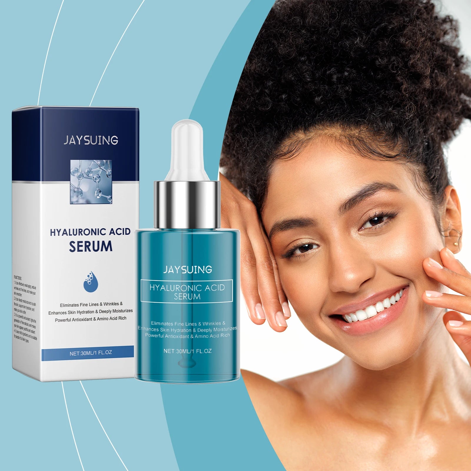 Hyaluronic Acid Antioxidant Facial Essence Smooth Nourish Skin Reduce Fine Lines Repair Cell Barriers Mild Moisturizing Serum Oasis Select
