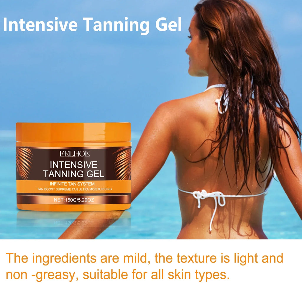 Intensive Tanning Gel Body Self Tanner Booster Sunbed Sun Bronzer Repair Nourishing Skin Coloring Sunless Fake Tan Tanning Gel Oasis Select