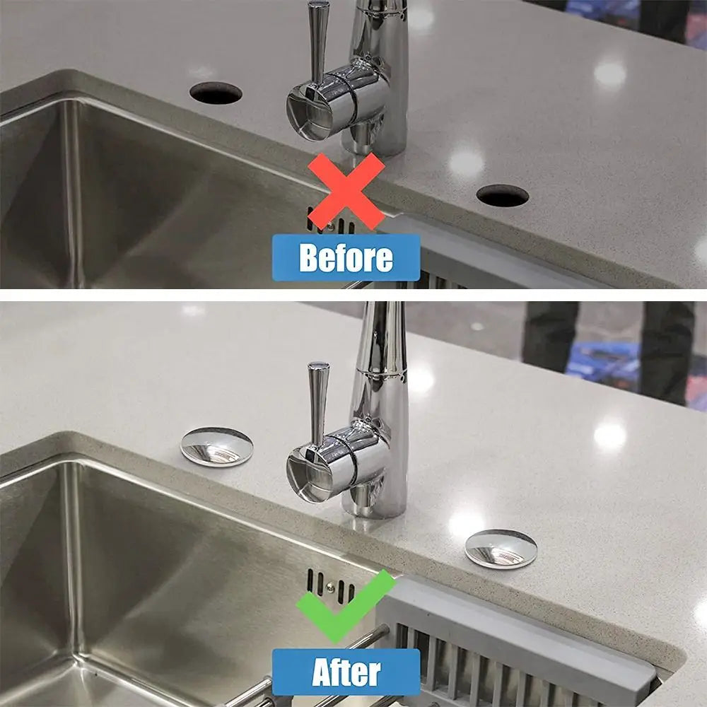 Kitchen Accessories Stainless Steel Metal Water Stopper Drainage Seal Faucet Hole Cover Sink Hole Cover Tap Hole Plug Sink Plug Oasis Select