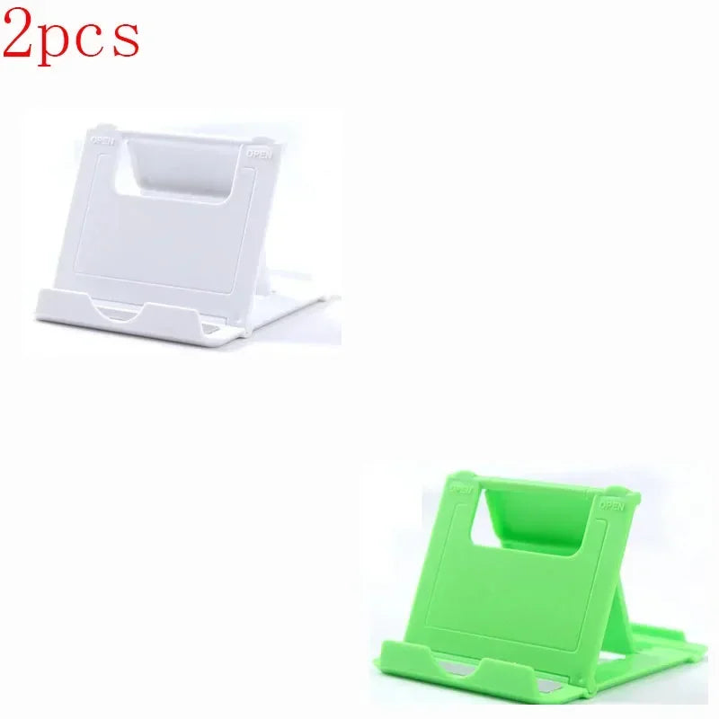1/2/3Pcs Phone Desk Stand For Mobile Phone Tripod For iPhone Xsmax 12 13 Pro Huawei Xiaomi Mi 9 Plastic Foldable Desk Holder Oasis Select White-Green