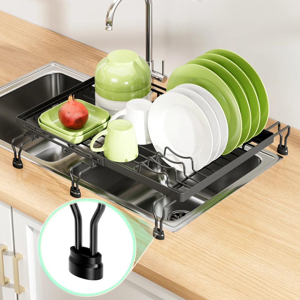 Kitchen Multifunctional Shelf Dish Drain Rack Fruit and Vegetable Dish Storage Grid Bidirectional Retractable Sink Drain Mat Oasis Select