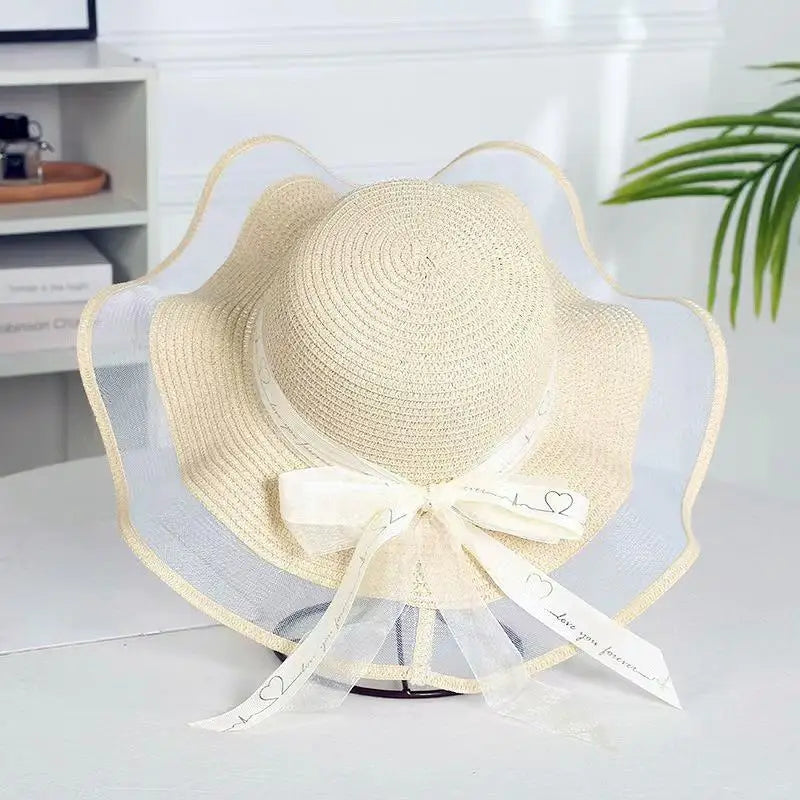 Summer Sun Hat Women Wide Brim UV Protection Fashion Sunshade Breathable Floppy Hat for Outdoor Travel Beach Oasis Select one size Beige