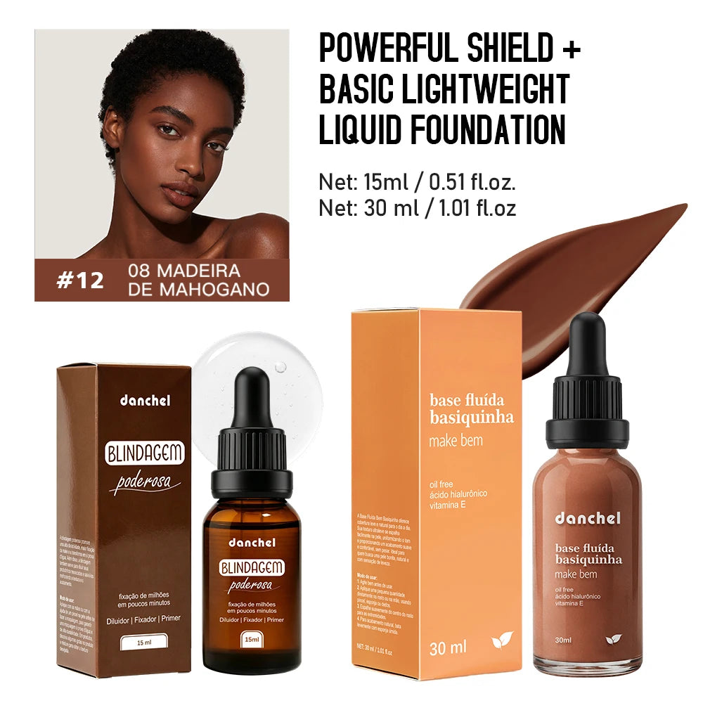 2pcs Face Makeup Set, Primer Serum + Liquid Foundation Waterproof Long-Lasting Natural Coverage Makeup Combo for Women Gifts Oasis Select SET 12
