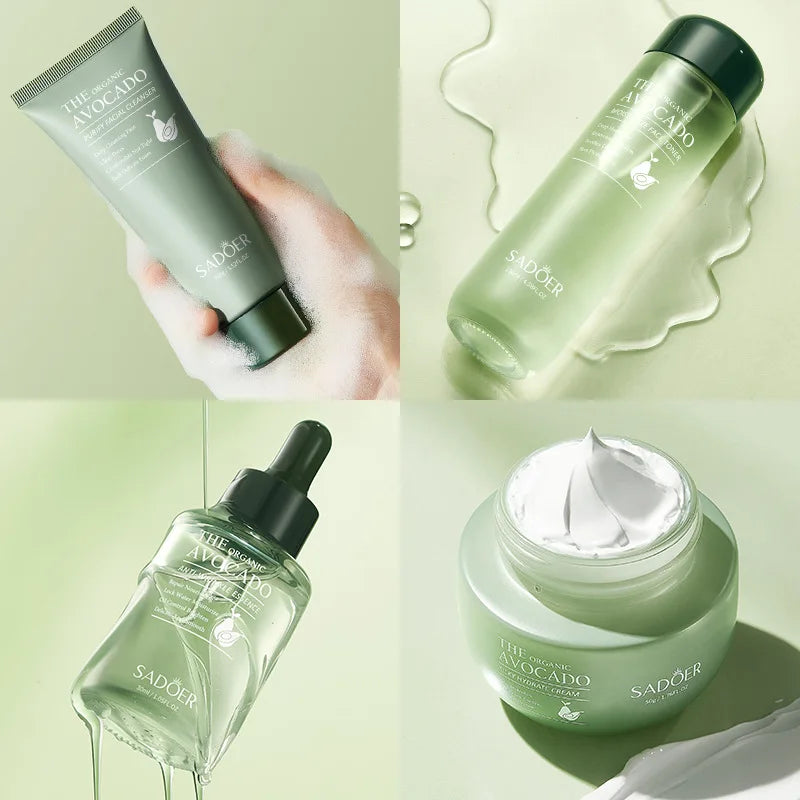 SADOER Avocado 6-Piece Skincare Set – Cleanse, Hydrate & Moisturize