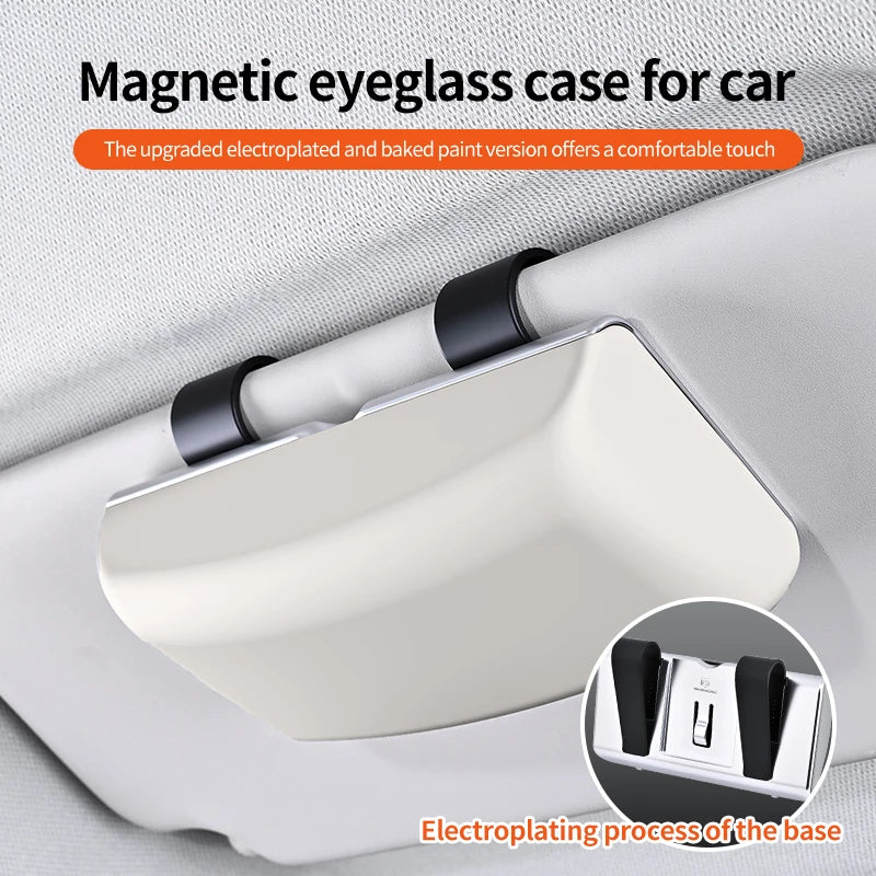 Magnetic Car Sun Visor Glasses Holder | Electroplated Case