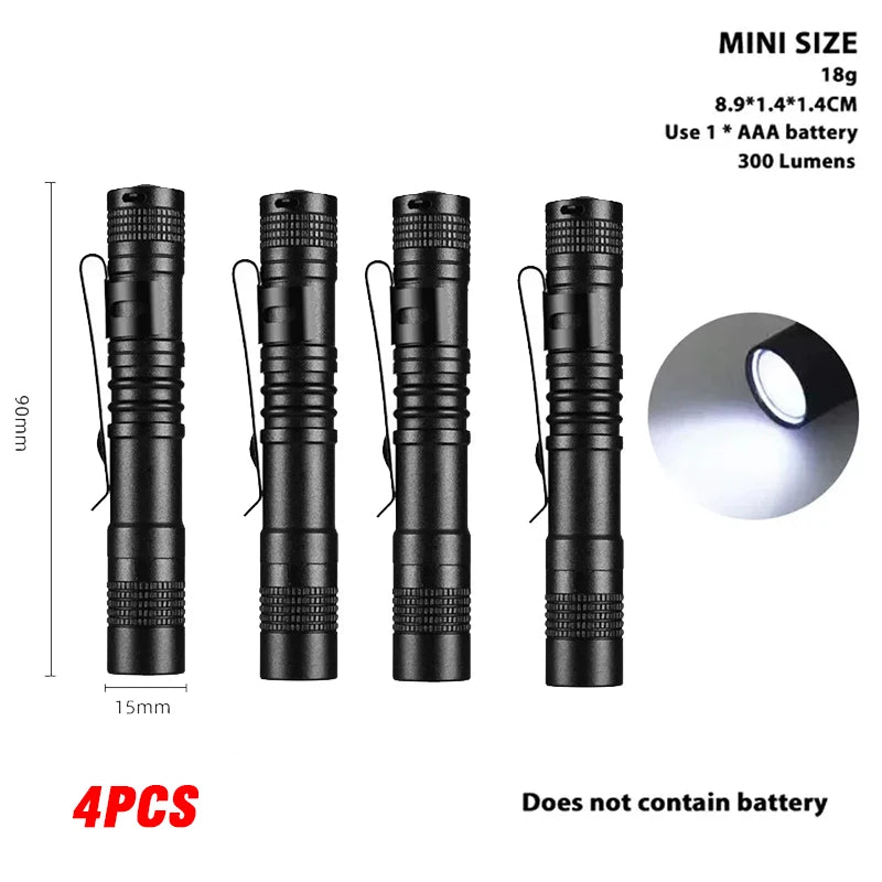 Mini LED Pen Light Flashlight – Ultra Bright EDC Torch