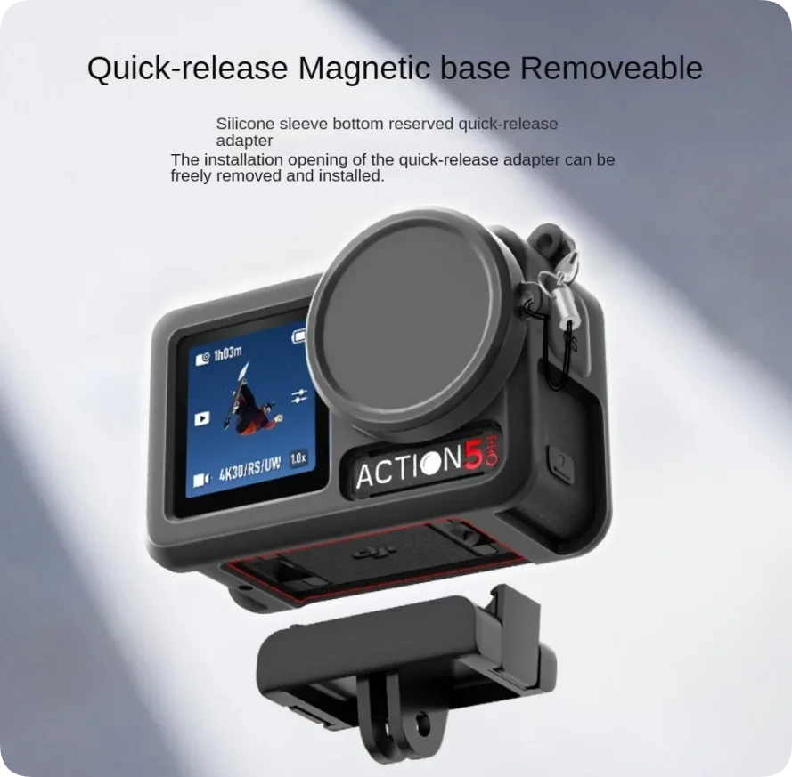 DJI Osmo Action 5 Pro Silicone Case + Lens Cap Cover