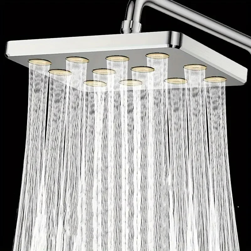10-Inch Square Rainfall Shower Head | High Pressure Anti-Clog