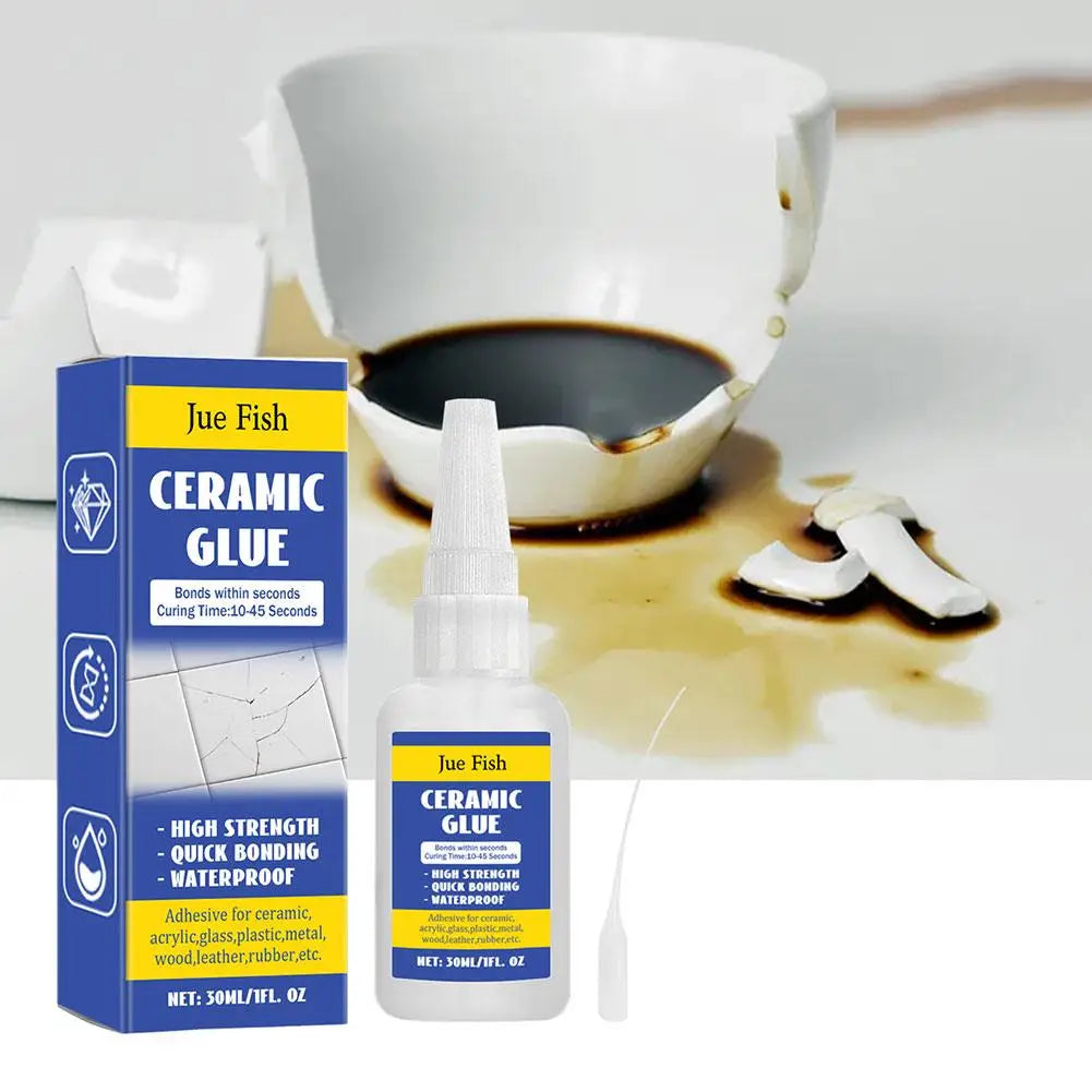 Ceramic Repair Glue Waterproof 30ml Glass Glue Ceramic Glue Pottery Glue Crafts Strong Adhesive Clear Glue for Pottery Porcelain Oasis Select