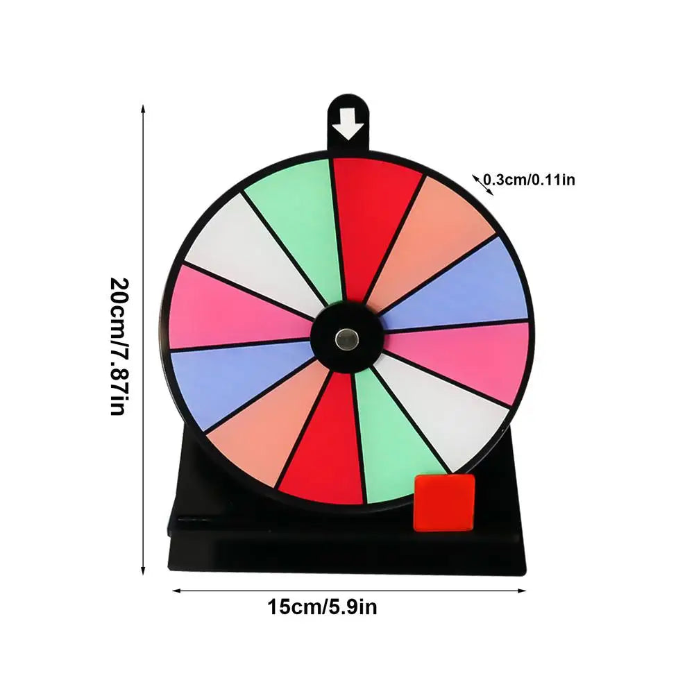 Prize Wheel Non-slip Wheel of Fortune Game Spinner with Stand Erasable Acrylic Board Roulette Wheel 12Slots Tabletop Prize Wheel Oasis Select Red