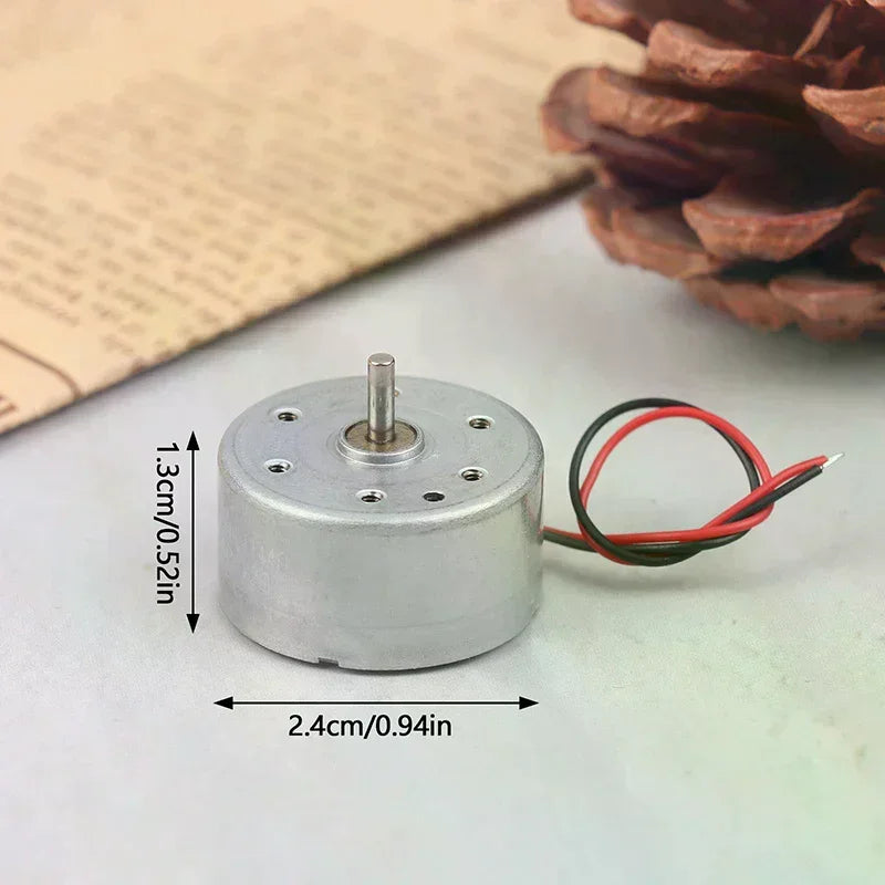 RF-300EA-1D390 DC 1.5V 3V 5V 6V 7250RPM Mini Mute 24mm Round Spindle Motor Precious Metal Brush Engine DIY Solar Power Toy Model Oasis Select