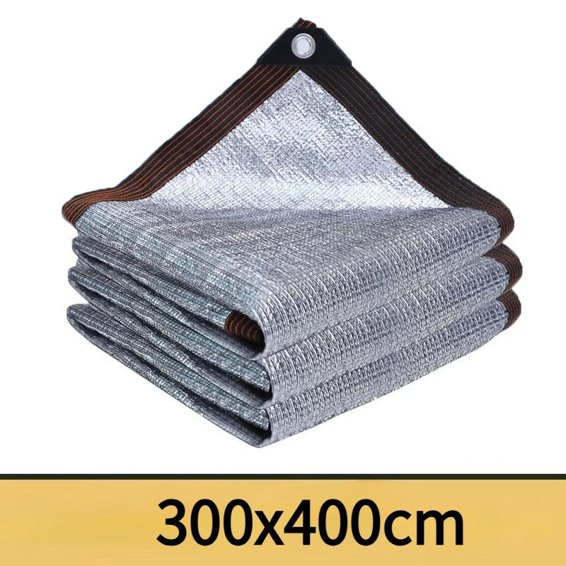 Thickened Aluminum Foil Sun Shade Net with Reinforced Edges and Grommet Heat Resistant for Carport Sunroom Outdoor UV Protection Oasis Select Silver-300X400cm