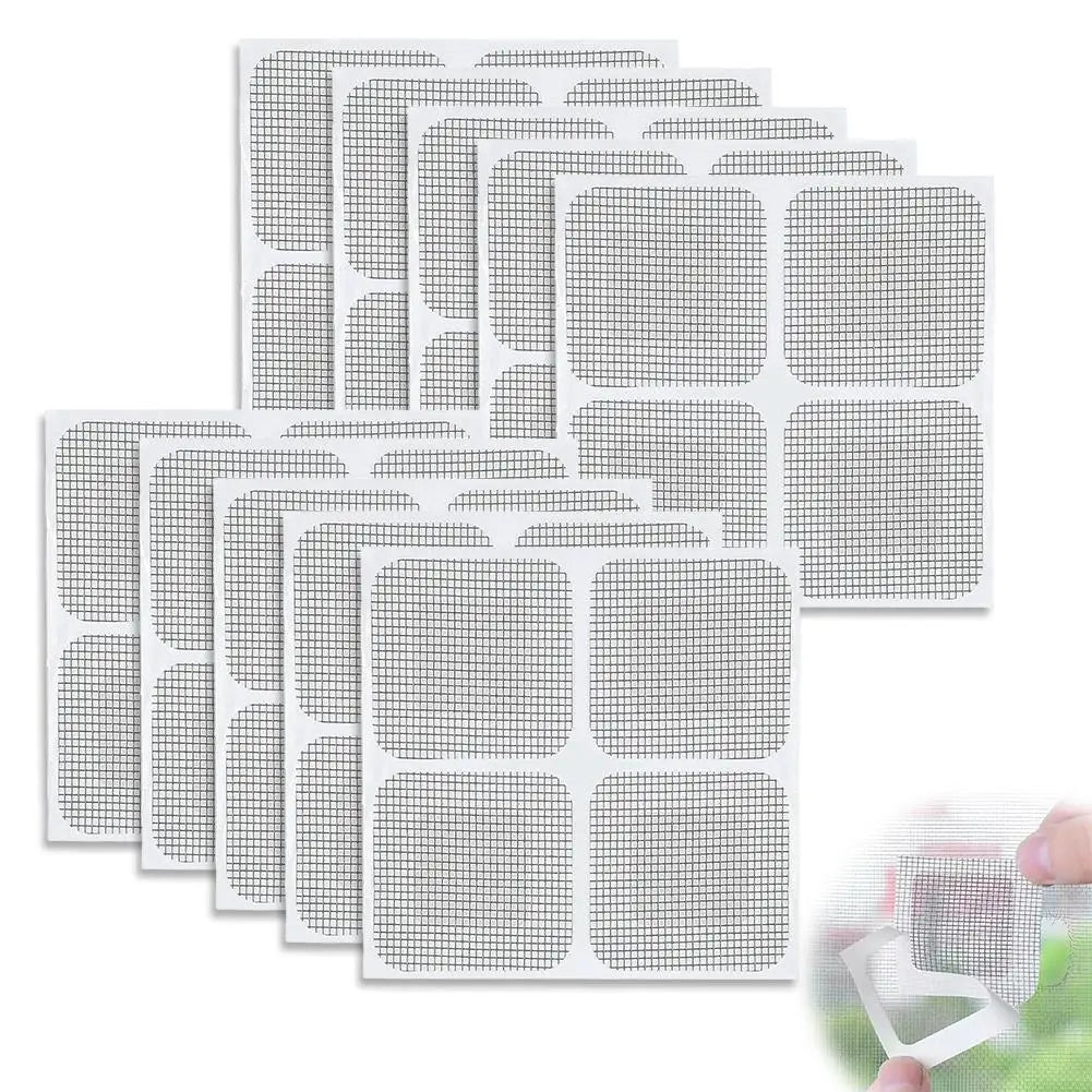 10Pcs Window Screen Repair Patch Self-adhesive Magic Tape Anti Mosquito Fly Bug Door Window Mesh Broken Holes Repair Sticker Oasis Select Silvery