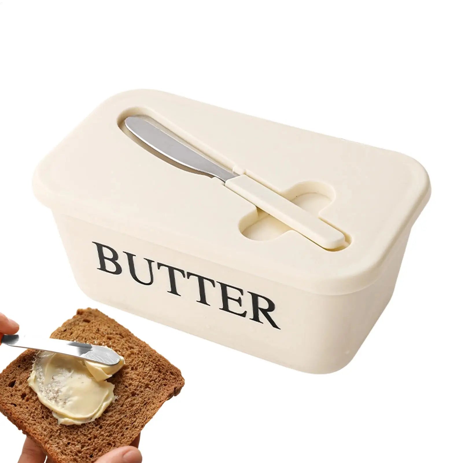 Butter Cheese Fridge Storage Box with Knife Large Capacity Organizer Butter Container Box Butter Dish Tableware Dish Serving Oasis Select