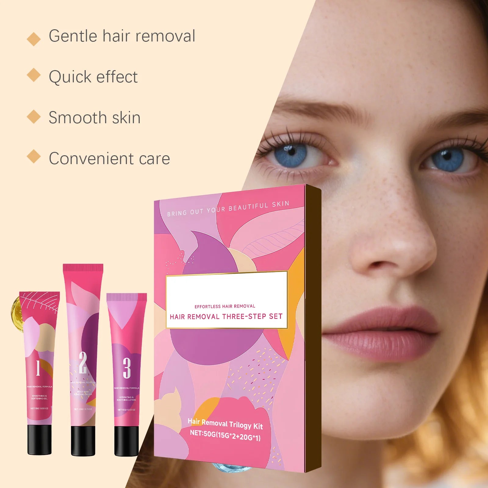 Gentle Hair Removal Cream Set – Face & Body Depilatory Kit Depilatory Cream Set Oasis Select