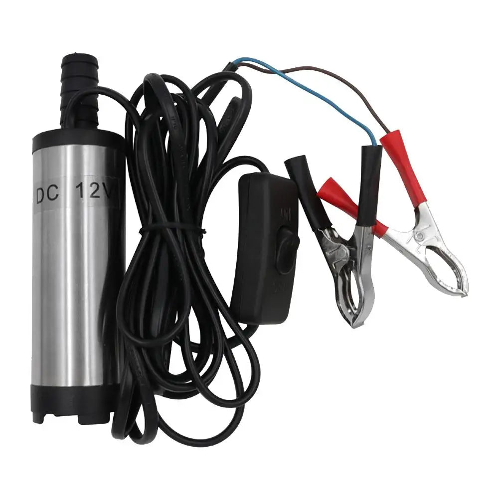 Miniature Submersible Oil Pump 38mm 12V DC Diesel Transfer Pump Portable Mini Water Pump With Alligator Clips For Car Boat Oasis Select 12V