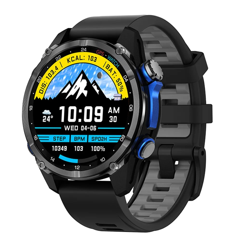 GPS Outdoor Sports Smart Watch Blue Tooth Call 3ATM Waterproof AMOLED Screen Health Watches Compass Smartwatch Information Push Oasis Select BBBGS